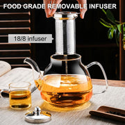 Glass Teapot with Removable Infuser Stovetop