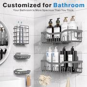 5 Pack Rustproof Stainless Steel Bath Organizers With Large Capacity